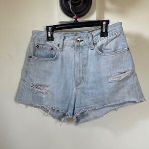 Rag & Bone Distressed Denim Cutoff Shorts Women’s 27 Light Wash Jean High Rise